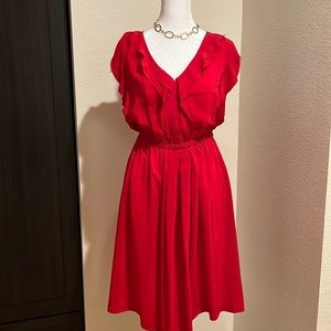 Red 100% silk dress